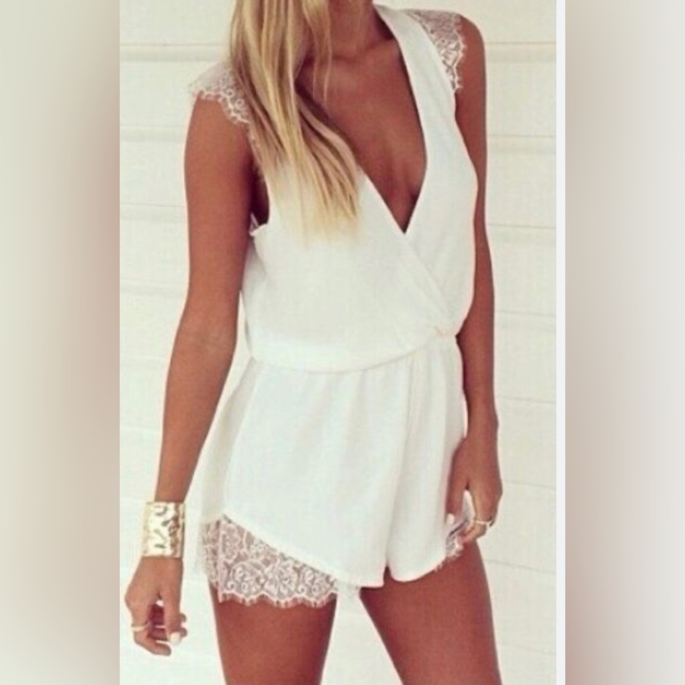 Medium Sheer white romper